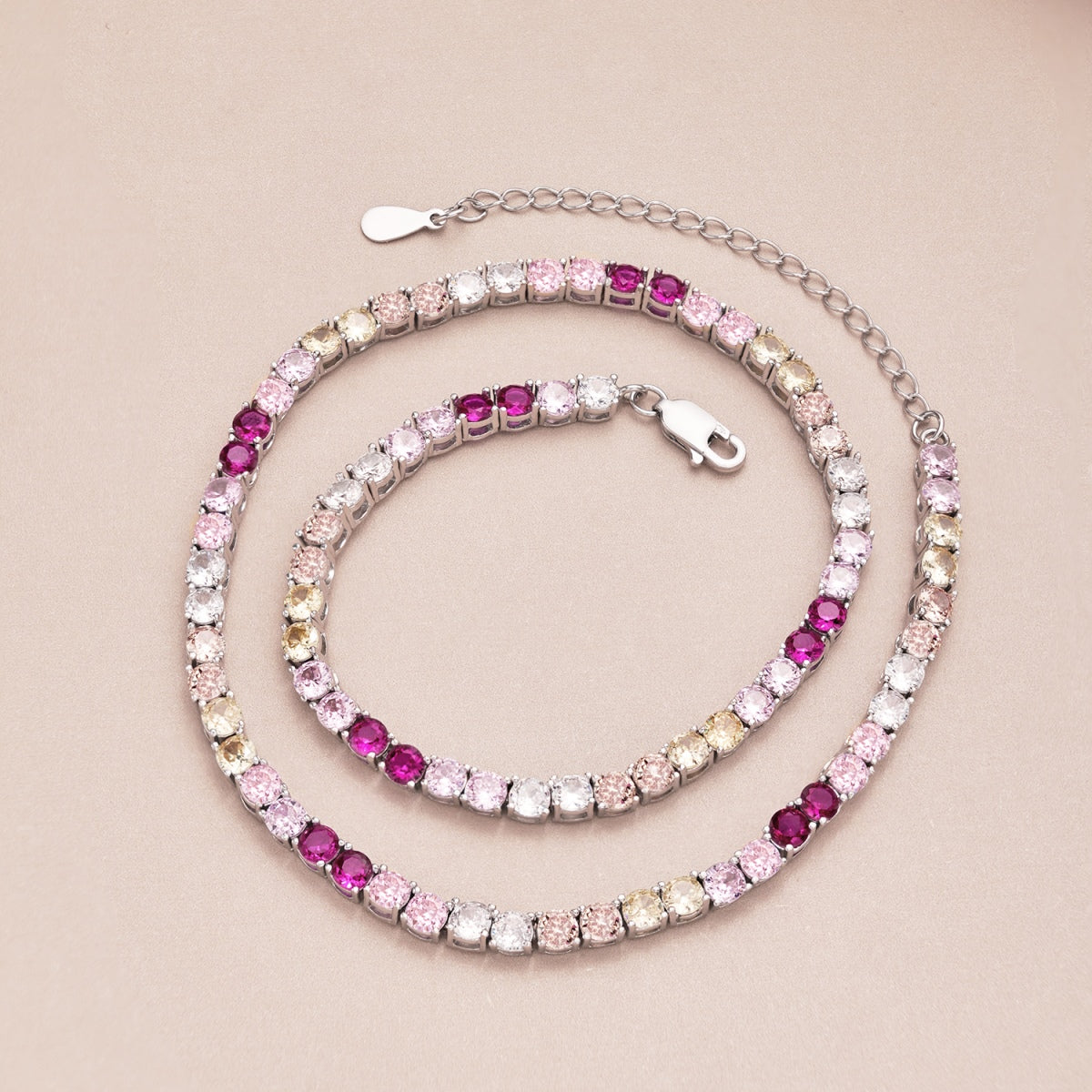 [Aurelle Style]Delicate Colorful Tennis Necklace