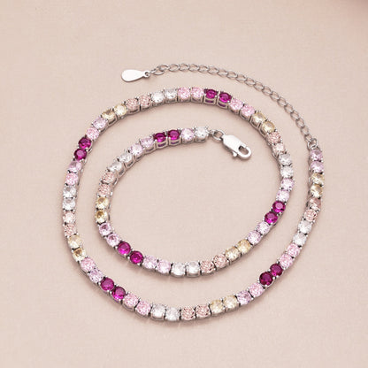 [Aurelle Style]Delicate Colorful Tennis Necklace