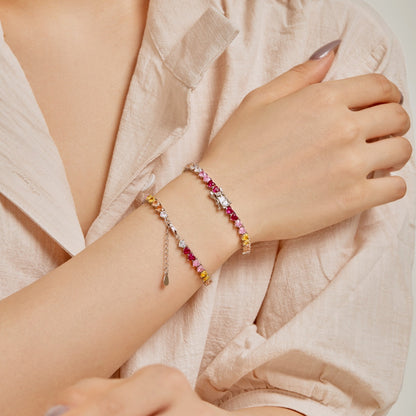 [Aurelle Style]Luxurious Colorful Romantic Heart Shape Lover Bracelet
