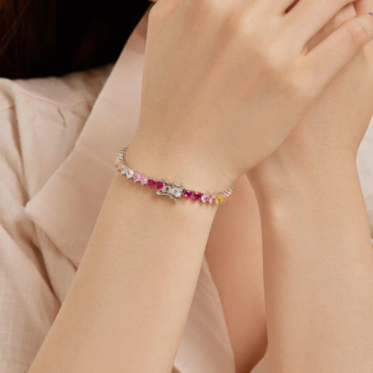 [Aurelle Style]Luxurious Colorful Romantic Heart Shape Lover Bracelet