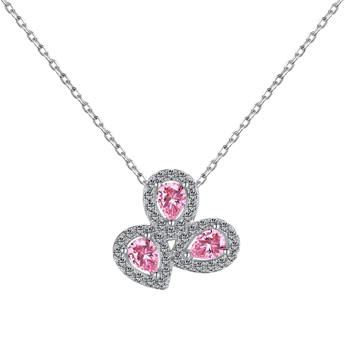 [Aurelle Style]Elegant Flower Shape Pear Cut Necklace