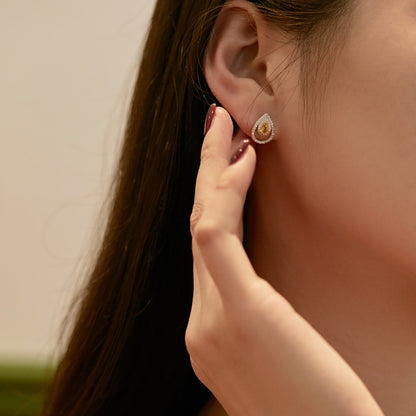 [Aurelle Style]Sparkling Delicate Water Drop Shape Daily Earrings