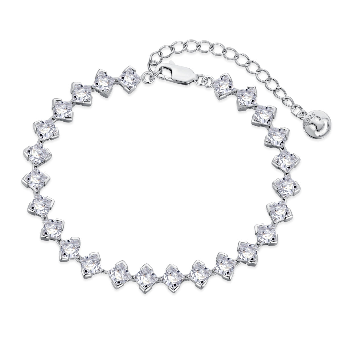 [Aurelle Style]0.5 Carat Ornate Princess Cut Daily Bracelet