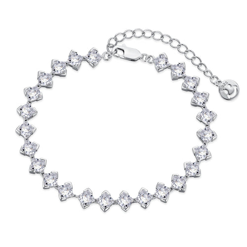 [Aurelle Style]0.5 Carat Ornate Princess Cut Daily Bracelet