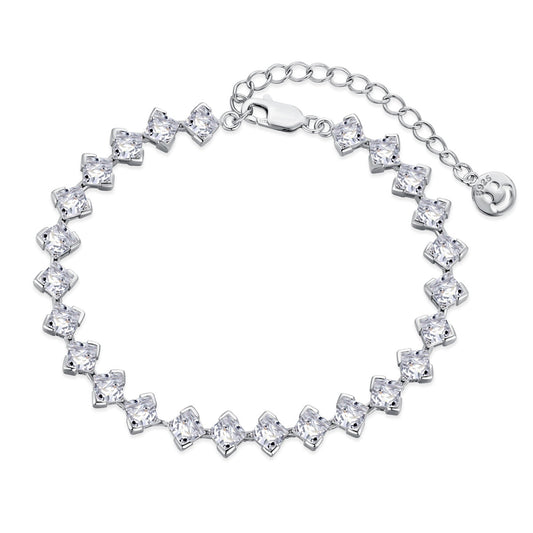 [Aurelle Style]0.5 Carat Ornate Princess Cut Daily Bracelet
