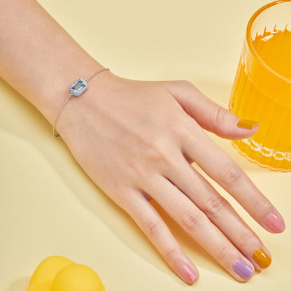 [Aurelle Style]2.0 Carat Sparkling Colorful Emerald Cut Daily Bracelet