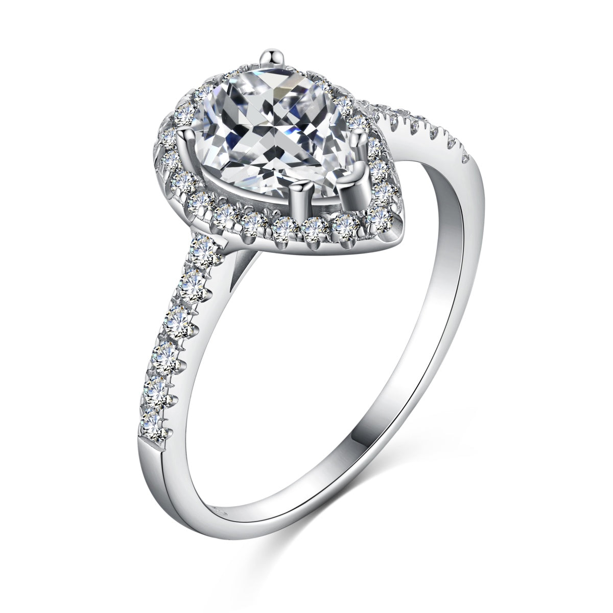 [Aurelle Style]1.0 Carat Luxurious Resplendent Water Drop Shape Wedding Ring