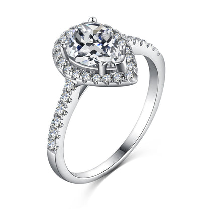 [Aurelle Style]1.0 Carat Luxurious Resplendent Water Drop Shape Wedding Ring