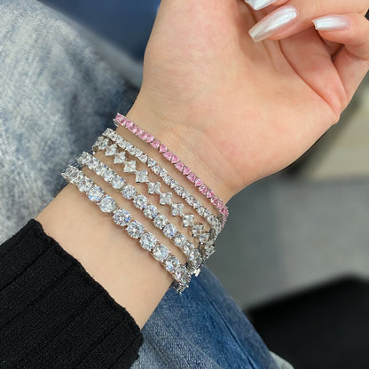 [Aurelle Style]0.5 Carat Ornate Princess Cut Daily Bracelet