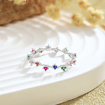 [Aurelle Style]Radiant Colorful Round Cut Daily Ring