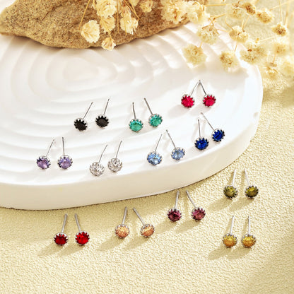 [Aurelle Style]Sparkling Colorful Round Shape Earrings