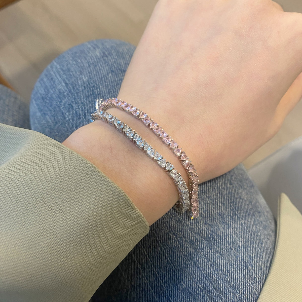 [Aurelle Style]Dazzling Romantic Heart Shape Lover Bracelet