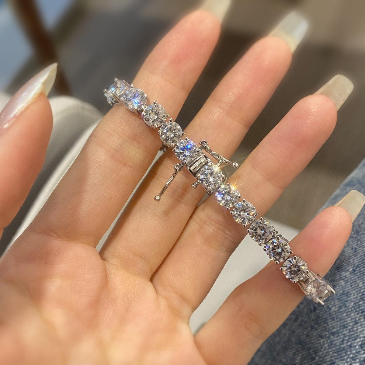 [Aurelle Style]0.75 Carat Dazzling Round Cut Wedding Bracelet
