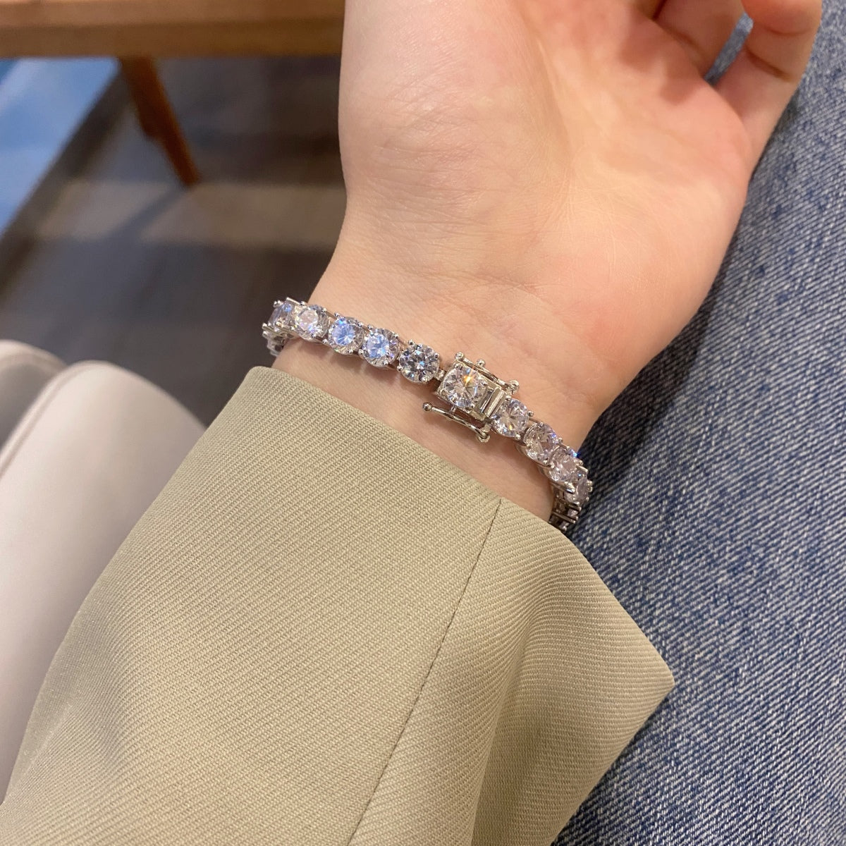 [Aurelle Style]0.75 Carat Dazzling Round Cut Wedding Bracelet