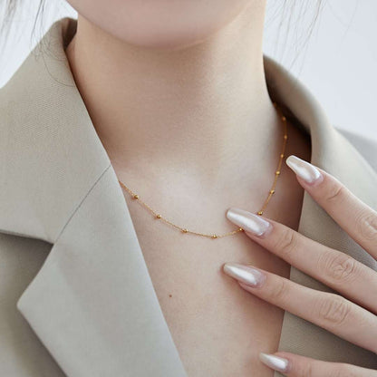 [Aurelle Style]Small Bead Clavicle Chain Simple Necklace