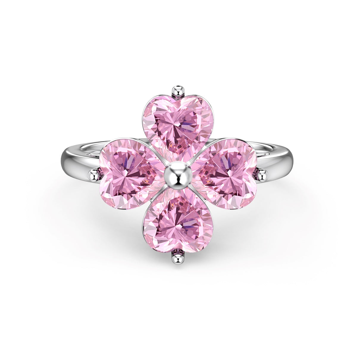 [Aurelle Style]Heart-shaped Four-Leaf Clover Ball Ring