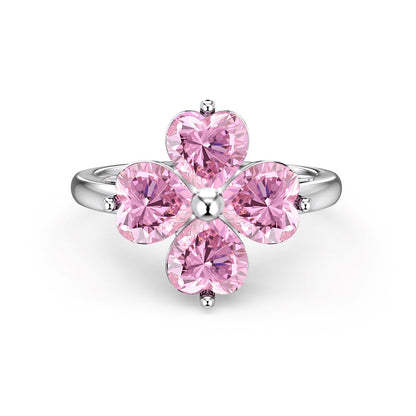 [Aurelle Style]Heart-shaped Four-Leaf Clover Ball Ring