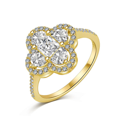 [Aurelle Style]Luxurious Eternity Flower Shape Banquet Ring