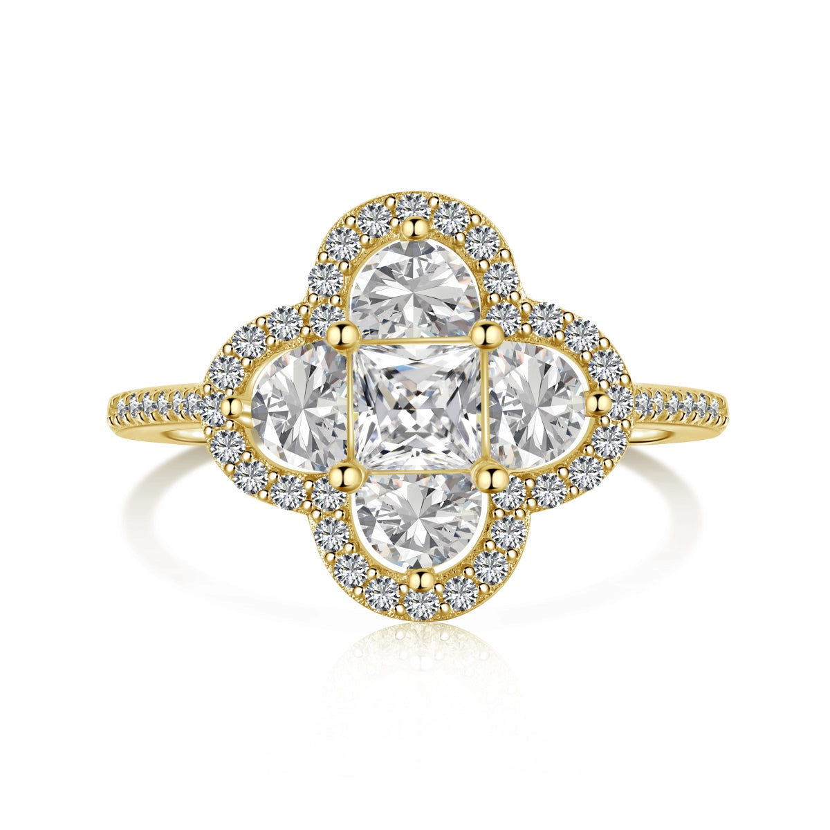 [Aurelle Style]Luxurious Eternity Flower Shape Banquet Ring