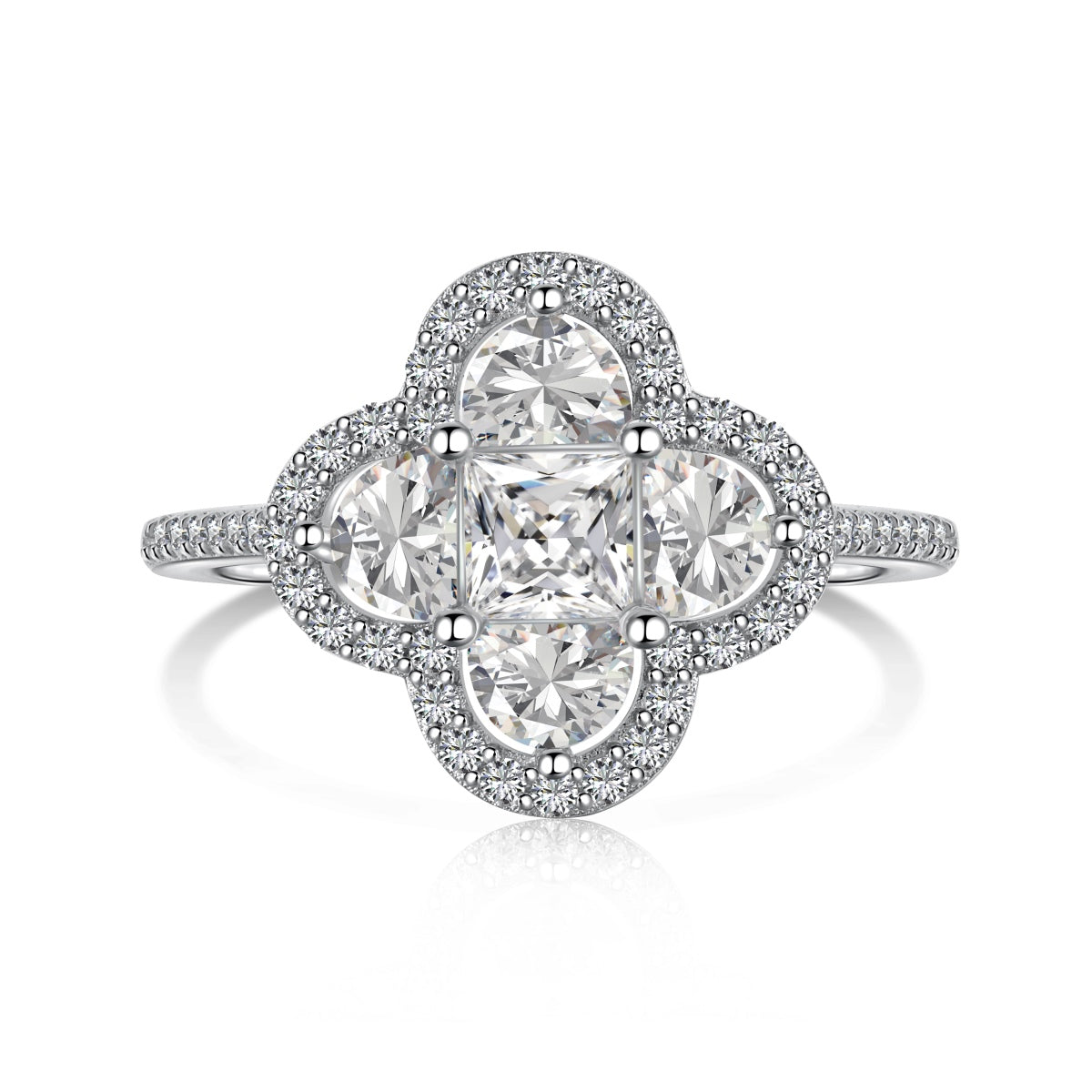 [Aurelle Style]Luxurious Eternity Flower Shape Banquet Ring