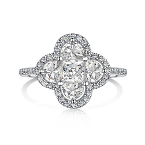 [Aurelle Style]Luxurious Eternity Flower Shape Banquet Ring