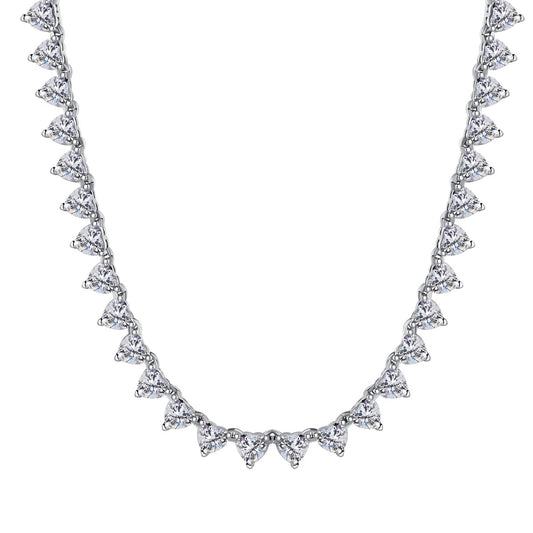 [Aurelle Style]Ornate Heart Cut Tennis Necklace