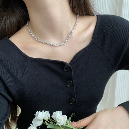 [Aurelle Style]Ornate Heart Cut Tennis Necklace