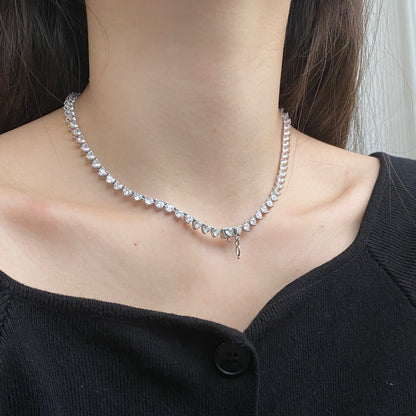 [Aurelle Style]Ornate Heart Cut Tennis Necklace