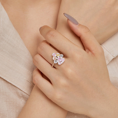 [Aurelle Style]Sparkling Colorful Water Drop Shape Daily Ring