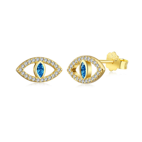 [Aurelle Style]Blue Devil Eyes Hollow Stud Earrings
