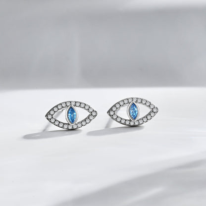 [Aurelle Style]Blue Devil Eyes Hollow Stud Earrings
