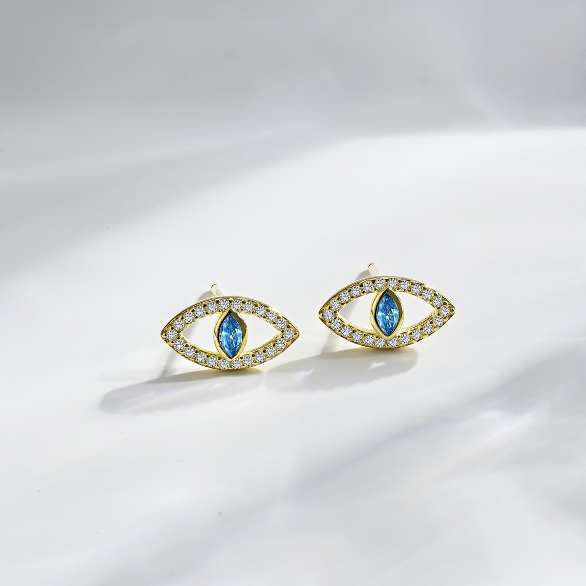 [Aurelle Style]Blue Devil Eyes Hollow Stud Earrings