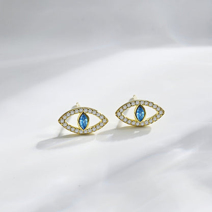 [Aurelle Style]Blue Devil Eyes Hollow Stud Earrings