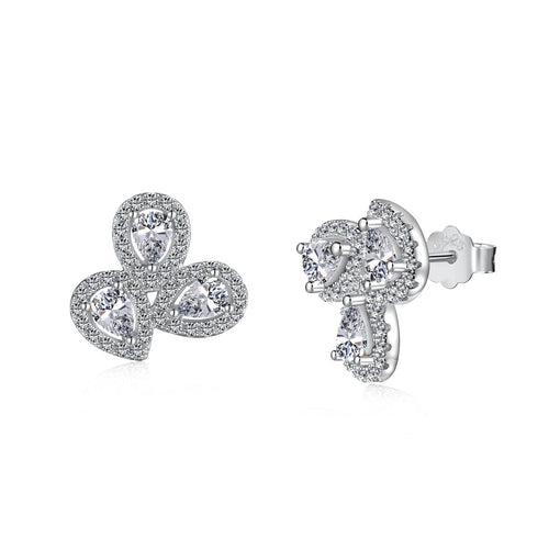 [Aurelle Style]Ornate Flower Shape Pear Cut Lover Earrings