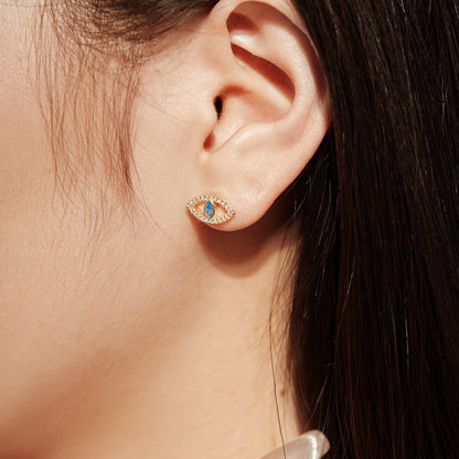 [Aurelle Style]Blue Devil Eyes Hollow Stud Earrings