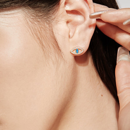 [Aurelle Style]Blue Devil Eyes Hollow Stud Earrings