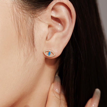 [Aurelle Style]Blue Devil Eyes Hollow Stud Earrings