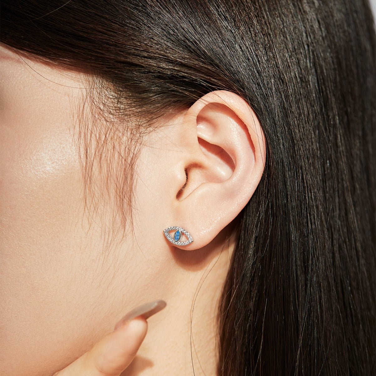 [Aurelle Style]Blue Devil Eyes Hollow Stud Earrings