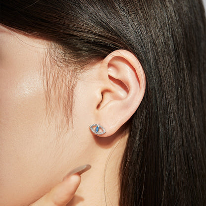 [Aurelle Style]Blue Devil Eyes Hollow Stud Earrings