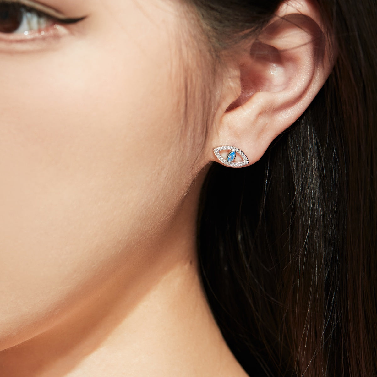 [Aurelle Style]Blue Devil Eyes Hollow Stud Earrings