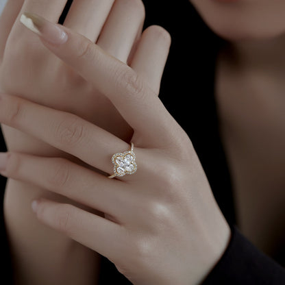 [Aurelle Style]Luxurious Eternity Flower Shape Banquet Ring