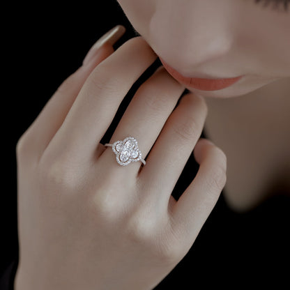 [Aurelle Style]Luxurious Eternity Flower Shape Banquet Ring