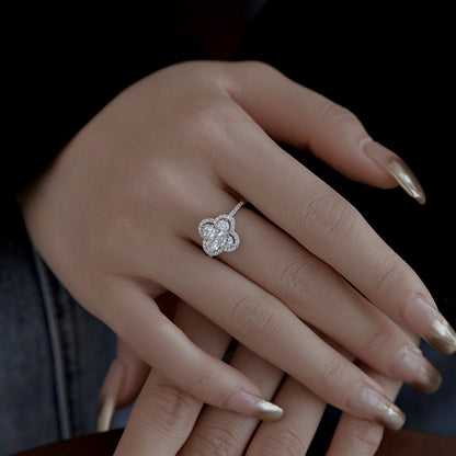 [Aurelle Style]Luxurious Eternity Flower Shape Banquet Ring