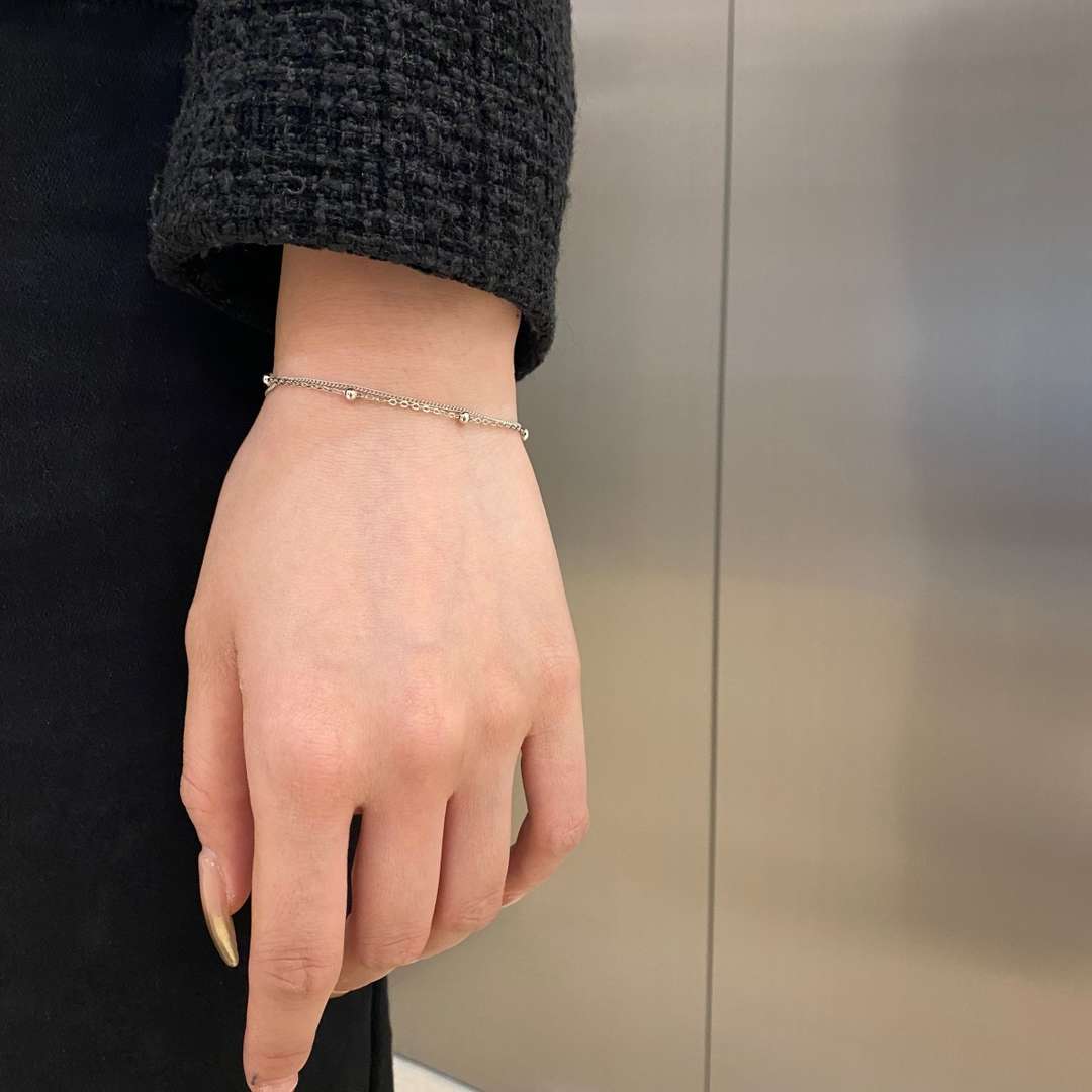 [Aurelle Style]Delicate Bead Double Layer Bracelet
