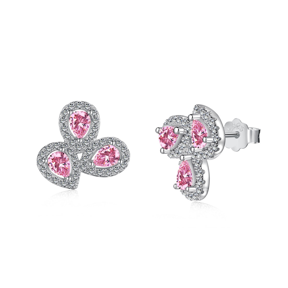 [Aurelle Style]Ornate Flower Shape Pear Cut Lover Earrings