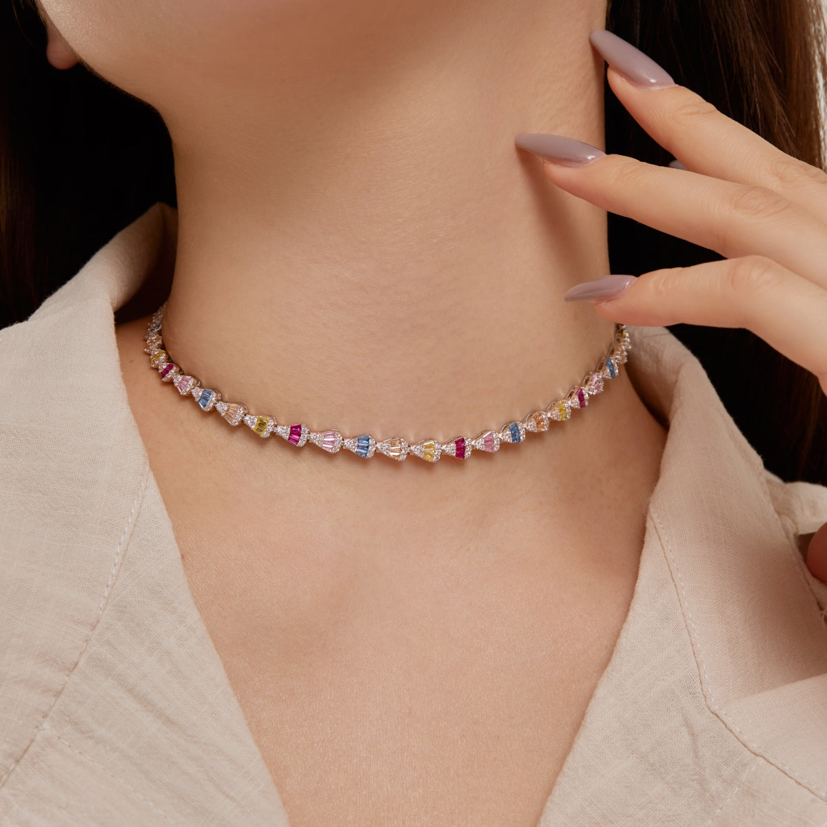 [Aurelle Style]Radiant Colorful Rainbow Necklace