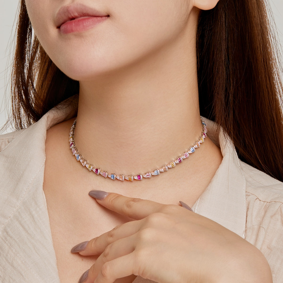 [Aurelle Style]Radiant Colorful Rainbow Necklace