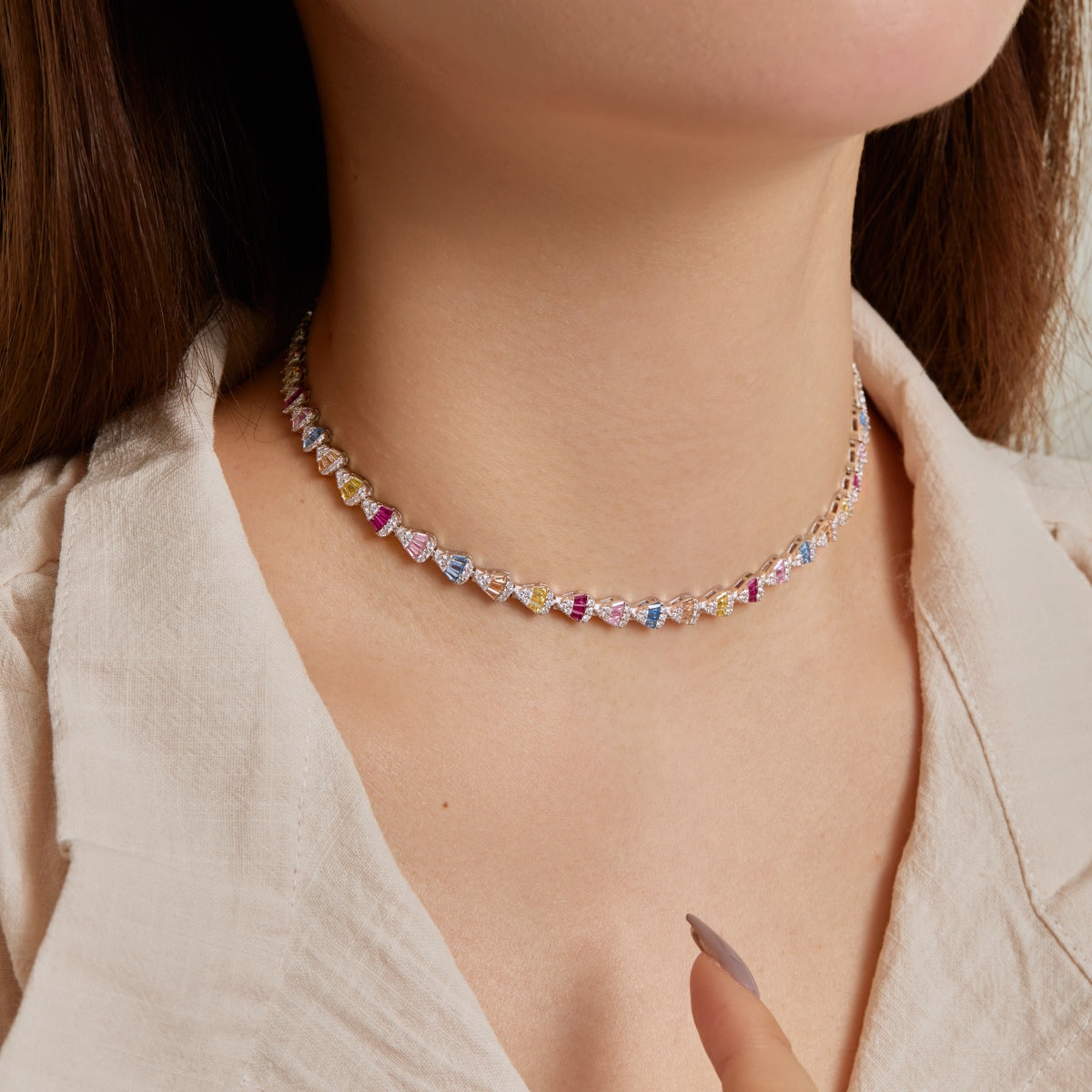 [Aurelle Style]Radiant Colorful Rainbow Necklace