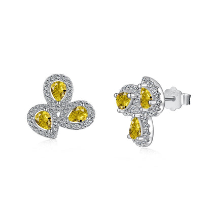 [Aurelle Style]Ornate Flower Shape Pear Cut Lover Earrings