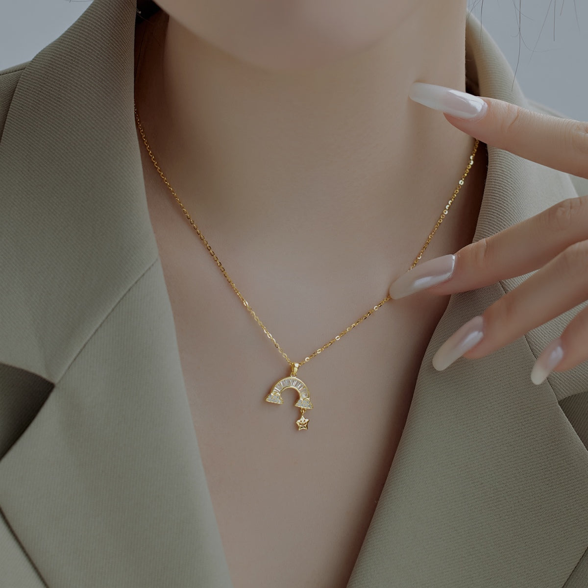 [Aurelle Style]Unique Rainbow Star Necklace